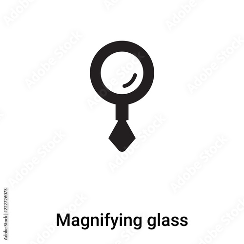 Magnifying glass icon vector isolated on white background, logo concept of Magnifying glass sign on transparent background, black filled symbol