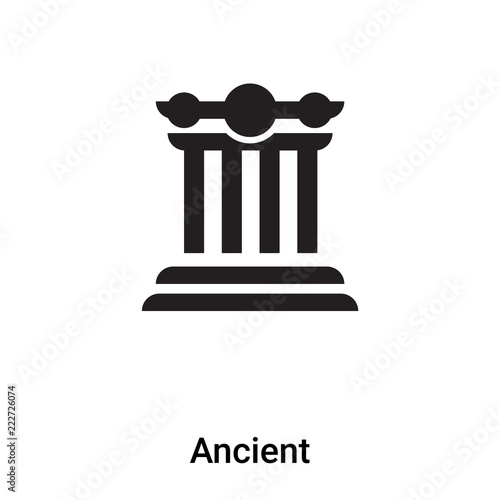 Ancient icon vector isolated on white background, logo concept of Ancient sign on transparent background, black filled symbol