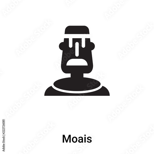 Moais icon vector isolated on white background, logo concept of Moais sign on transparent background, black filled symbol