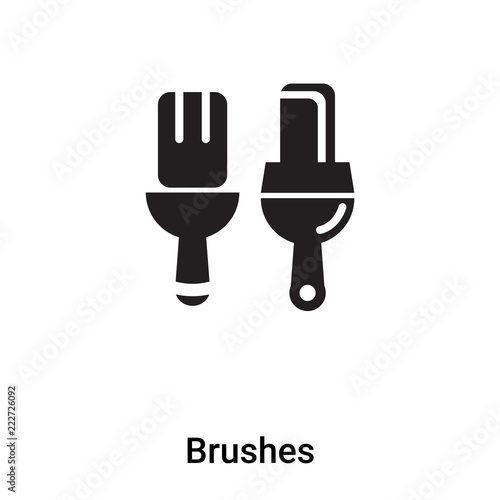 Brushes icon vector isolated on white background, logo concept of Brushes sign on transparent background, black filled symbol