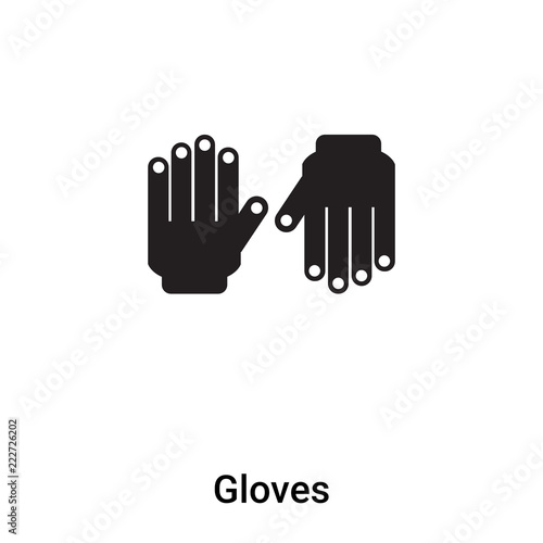 Gloves icon vector isolated on white background, logo concept of Gloves sign on transparent background, black filled symbol