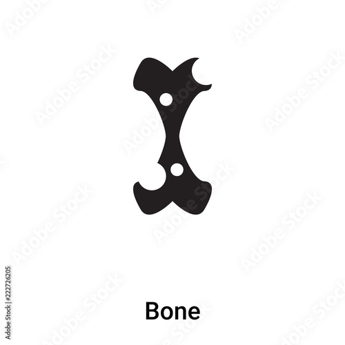 Bone icon vector isolated on white background, logo concept of Bone sign on transparent background, black filled symbol