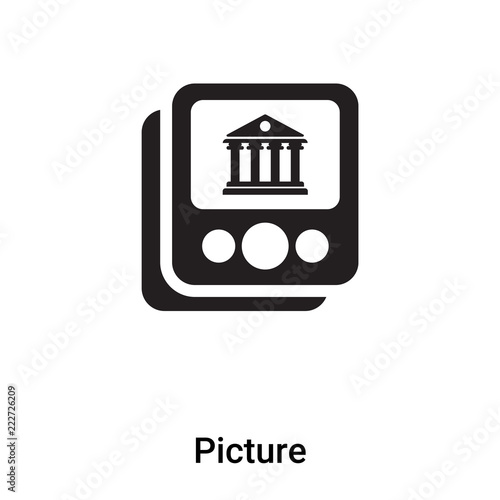Picture icon vector isolated on white background, logo concept of Picture sign on transparent background, black filled symbol