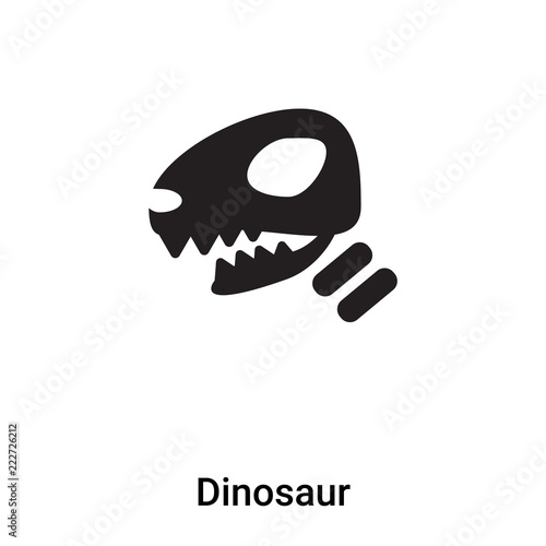 Dinosaur icon vector isolated on white background, logo concept of Dinosaur sign on transparent background, black filled symbol