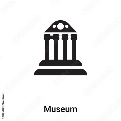 Museum icon vector isolated on white background, logo concept of Museum sign on transparent background, black filled symbol
