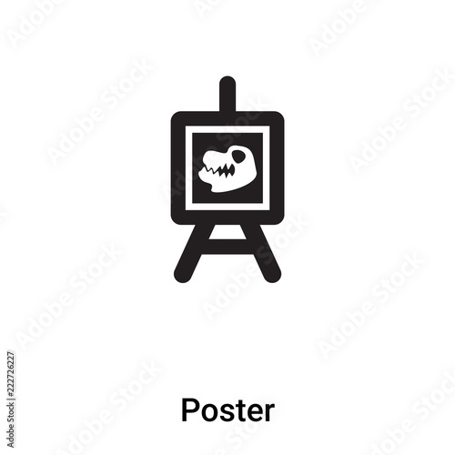 Poster icon vector isolated on white background, logo concept of Poster sign on transparent background, black filled symbol