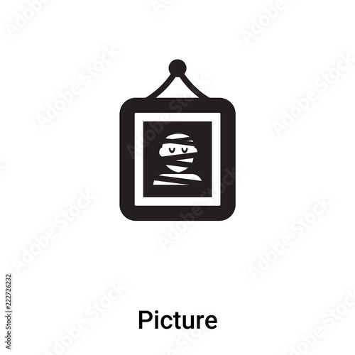 Picture icon vector isolated on white background, logo concept of Picture sign on transparent background, black filled symbol