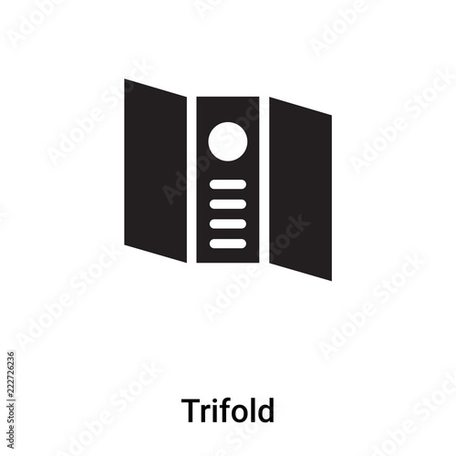 Trifold icon vector isolated on white background, logo concept of Trifold sign on transparent background, black filled symbol