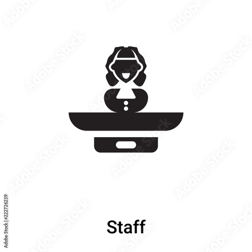 Staff icon vector isolated on white background, logo concept of Staff sign on transparent background, black filled symbol