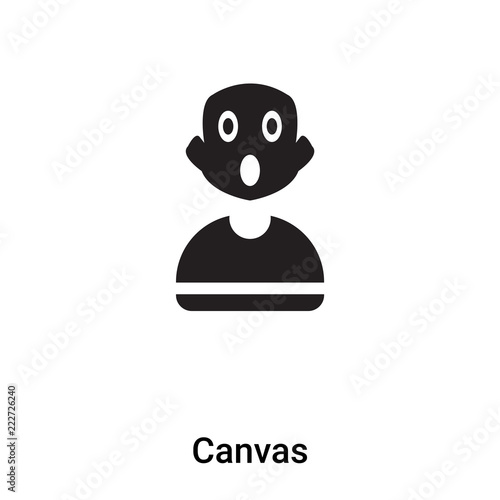 Canvas icon vector isolated on white background, logo concept of Canvas sign on transparent background, black filled symbol