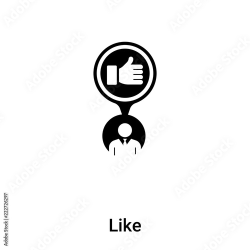 Like icon vector isolated on white background, logo concept of Like sign on transparent background, black filled symbol