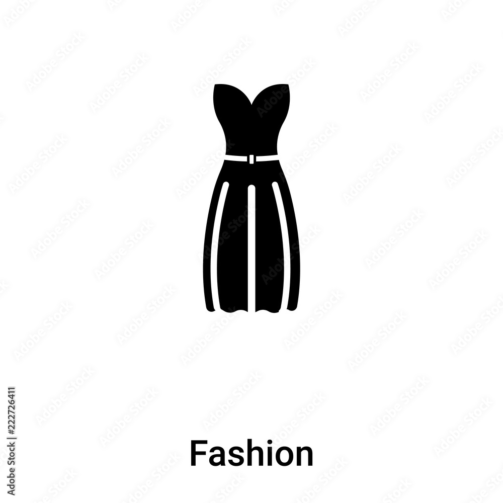 Fashion icon vector isolated on white background, logo concept of Fashion sign on transparent background, black filled symbol