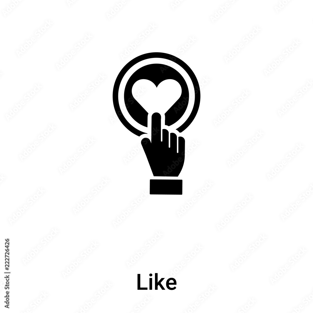 Like icon vector isolated on white background, logo concept of Like sign on transparent background, black filled symbol Like icon vector isolated on white background, logo concept of Like sign on transparent background, black filled symbol