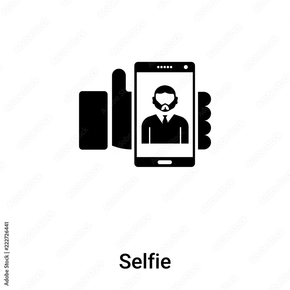 Selfie icon vector isolated on white background, logo concept of Selfie sign on transparent background, black filled symbol Selfie icon vector isolated on white background, logo concept of Selfie sign on transparent background, black filled symbol
