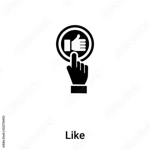 Like icon vector isolated on white background, logo concept of Like sign on transparent background, black filled symbol