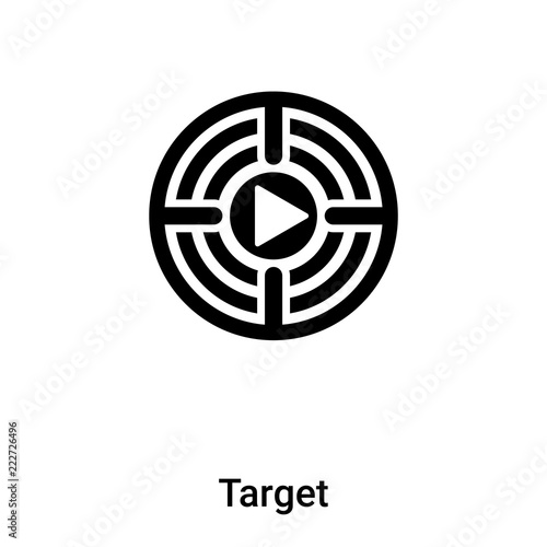 Target icon vector isolated on white background, logo concept of Target sign on transparent background, black filled symbol