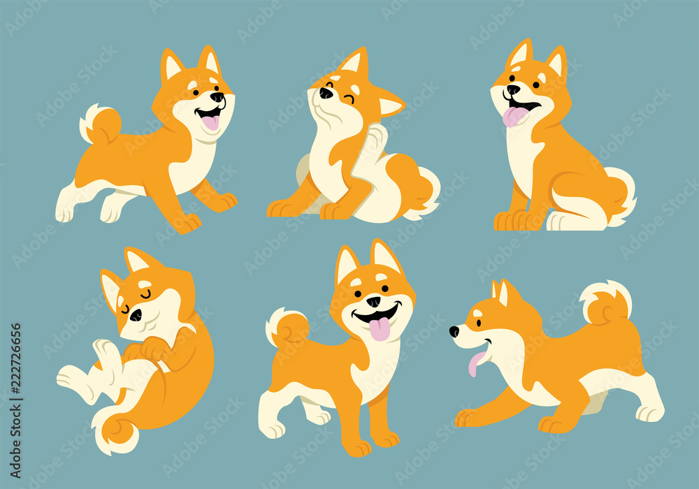 shiba inu dog in cartoon style shiba inu dog in cartoon style