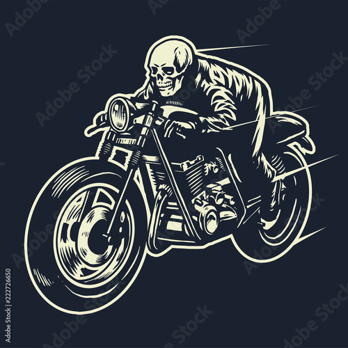 skull ride the cafe racer motorcycle