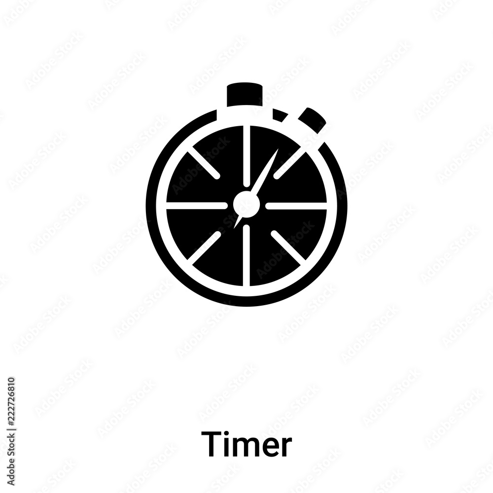 Timer icon vector isolated on white background, logo concept of Timer sign on transparent background, black filled symbol Timer icon vector isolated on white background, logo concept of Timer sign on transparent background, black filled symbol
