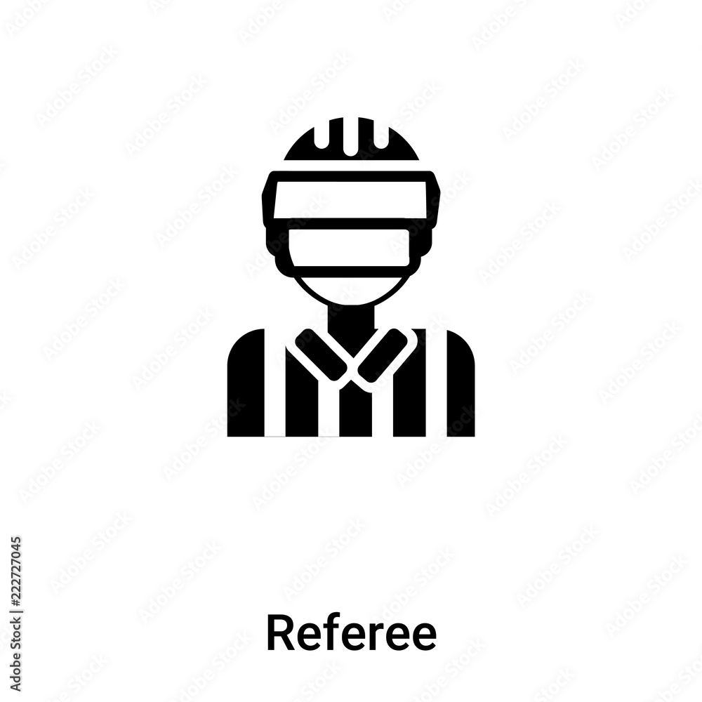 Referee icon vector isolated on white background, logo concept of Referee sign on transparent background, black filled symbol