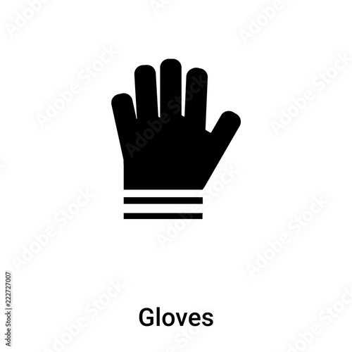 Gloves icon vector isolated on white background, logo concept of Gloves sign on transparent background, black filled symbol photo