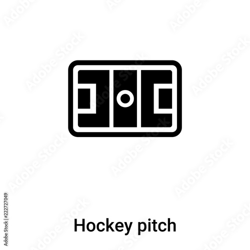 Hockey pitch icon vector isolated on white background, logo concept of Hockey pitch sign on transparent background, black filled symbol