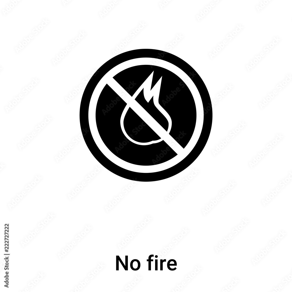 No fire icon vector isolated on white background, logo concept of No fire sign on transparent background, black filled symbol No fire icon vector isolated on white background, logo concept of No fire sign on transparent background, black filled symbol