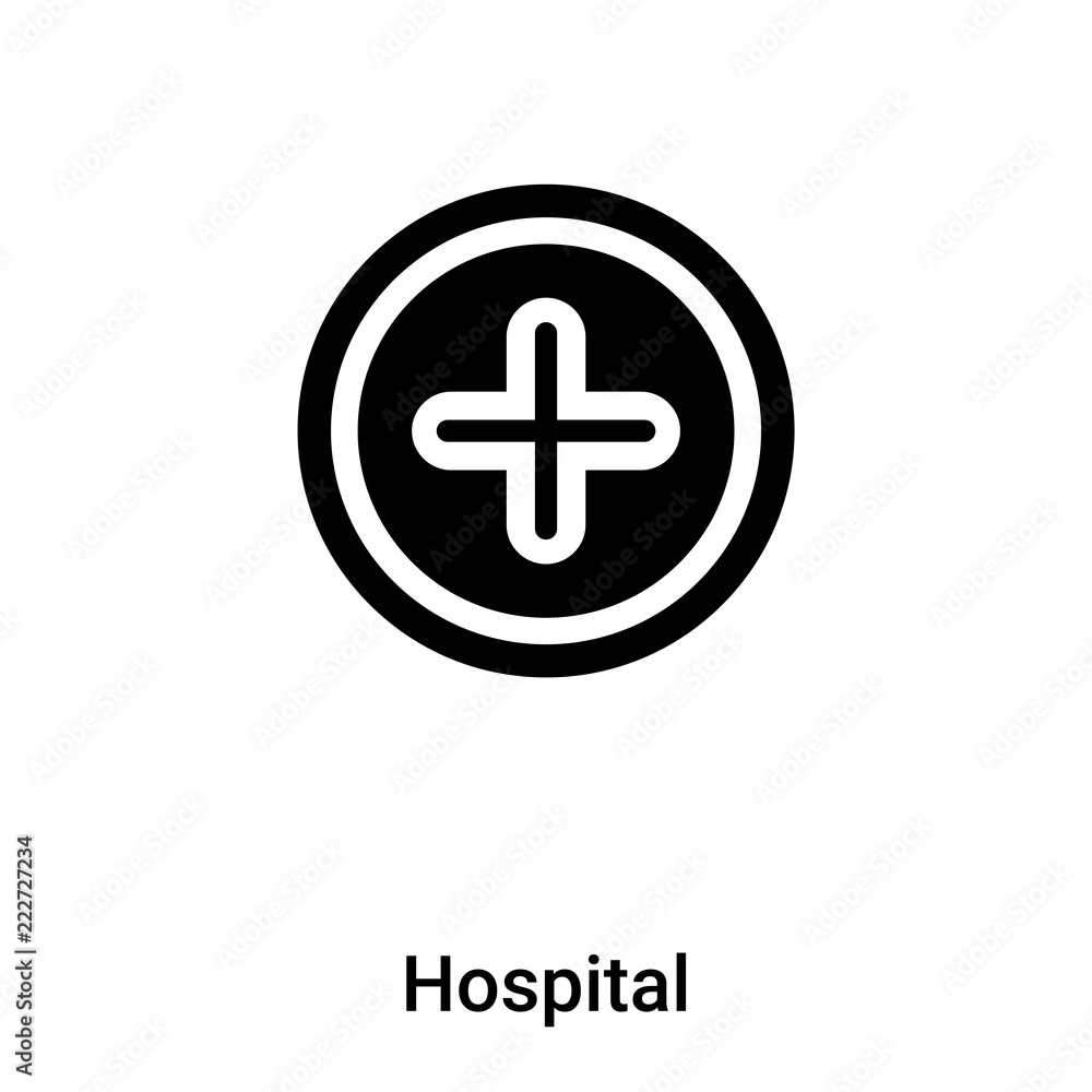 Hospital icon vector isolated on white background, logo concept of Hospital sign on transparent background, black filled symbol Hospital icon vector isolated on white background, logo concept of Hospital sign on transparent background, black filled symbol