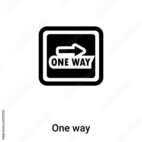 One way icon vector isolated on white background, logo concept of One way sign on transparent background, black filled symbol