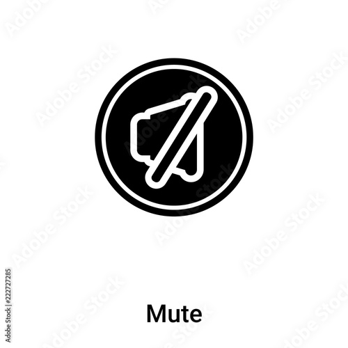 Mute icon vector isolated on white background, logo concept of Mute sign on transparent background, black filled symbol