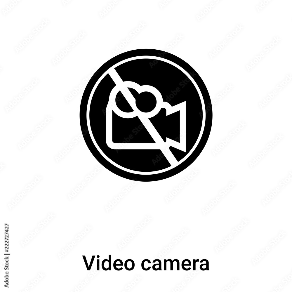 Video camera icon vector isolated on white background, logo concept of Video camera sign on transparent background, black filled symbol Video camera icon vector isolated on white background, logo concept of Video camera sign on transparent background, black filled symbol