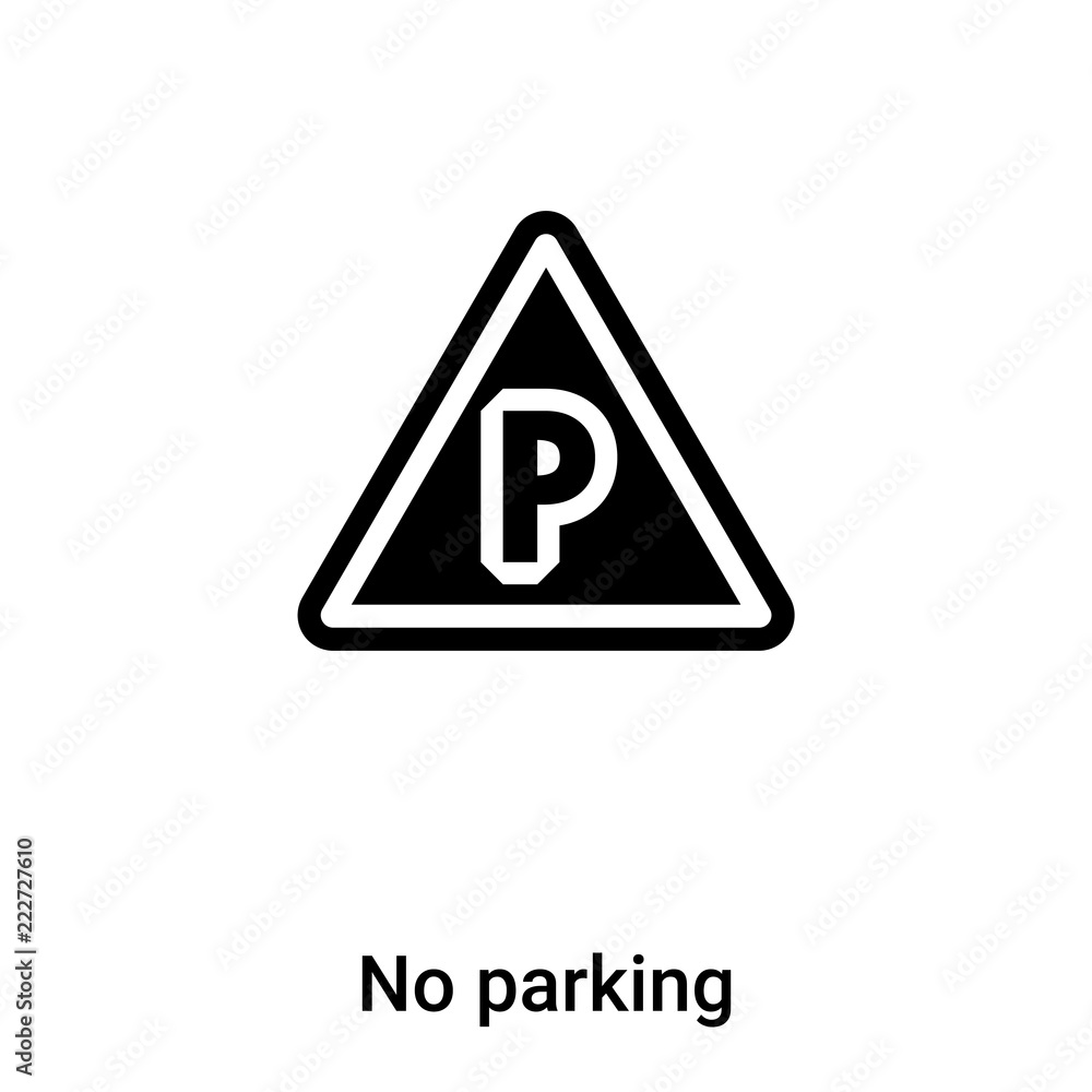 No parking icon vector isolated on white background, logo concept of No parking sign on transparent background, black filled symbol No parking icon vector isolated on white background, logo concept of No parking sign on transparent background, black filled symbol