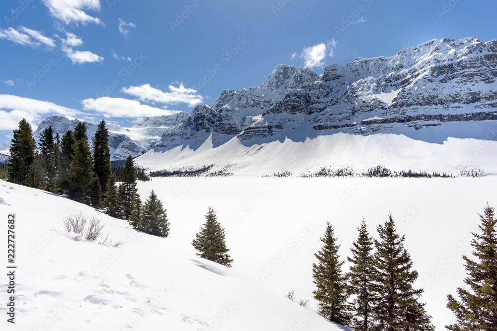 Alpine Mountian over Frozen Lake