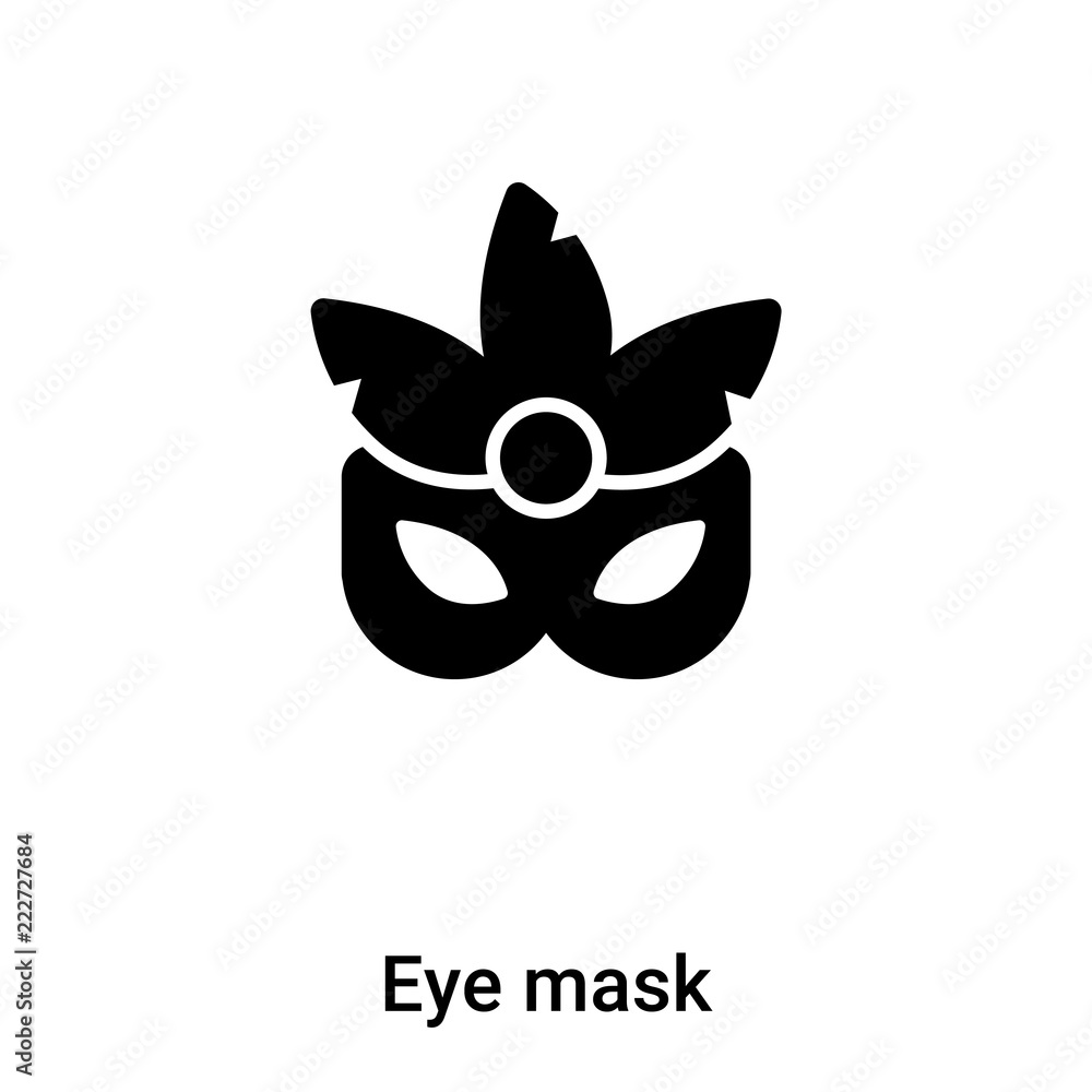 Fototapeta premium Eye mask icon vector isolated on white background, logo concept of Eye mask sign on transparent background, black filled symbol
