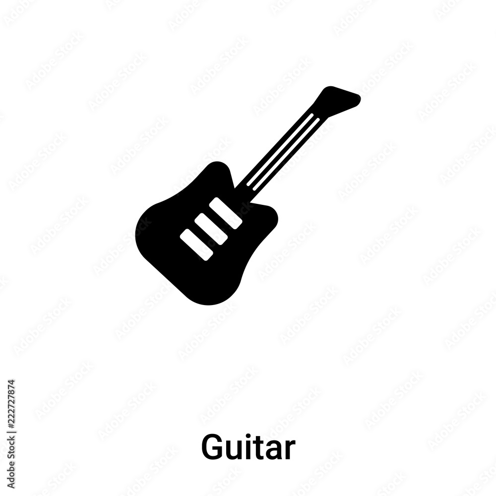 Guitar icon vector isolated on white background, logo concept of Guitar sign on transparent background, black filled symbol Guitar icon vector isolated on white background, logo concept of Guitar sign on transparent background, black filled symbol