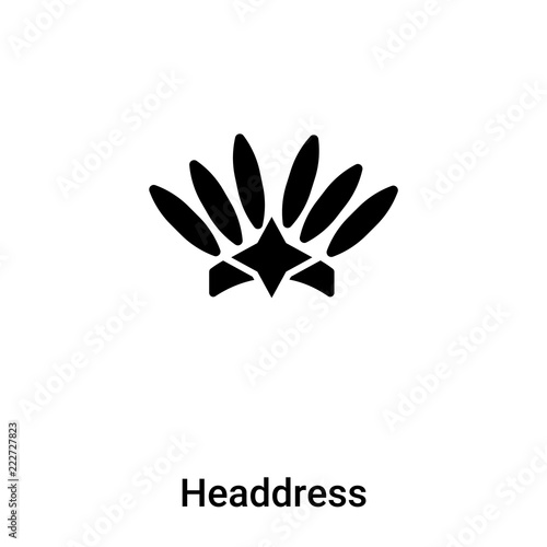 Headdress icon vector isolated on white background, logo concept of Headdress sign on transparent background, black filled symbol
