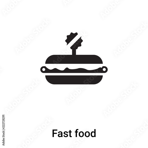 Fast food icon vector isolated on white background  logo concept of Fast food sign on transparent background  black filled symbol