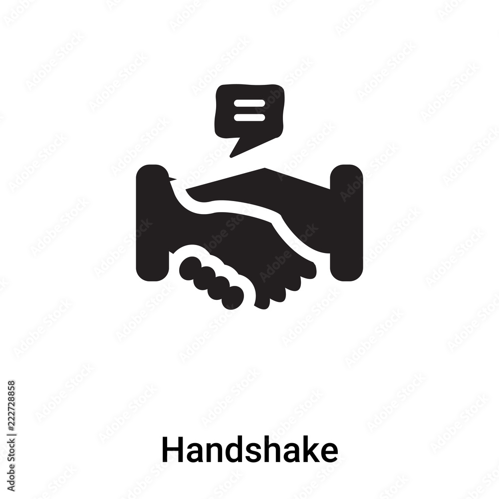 Handshake icon vector isolated on white background, logo concept of Handshake sign on transparent background, black filled symbol Handshake icon vector isolated on white background, logo concept of Handshake sign on transparent background, black filled symbol