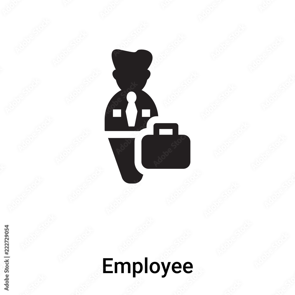 Employee icon vector isolated on white background, logo concept of Employee sign on transparent background, black filled symbol Employee icon vector isolated on white background, logo concept of Employee sign on transparent background, black filled symbol