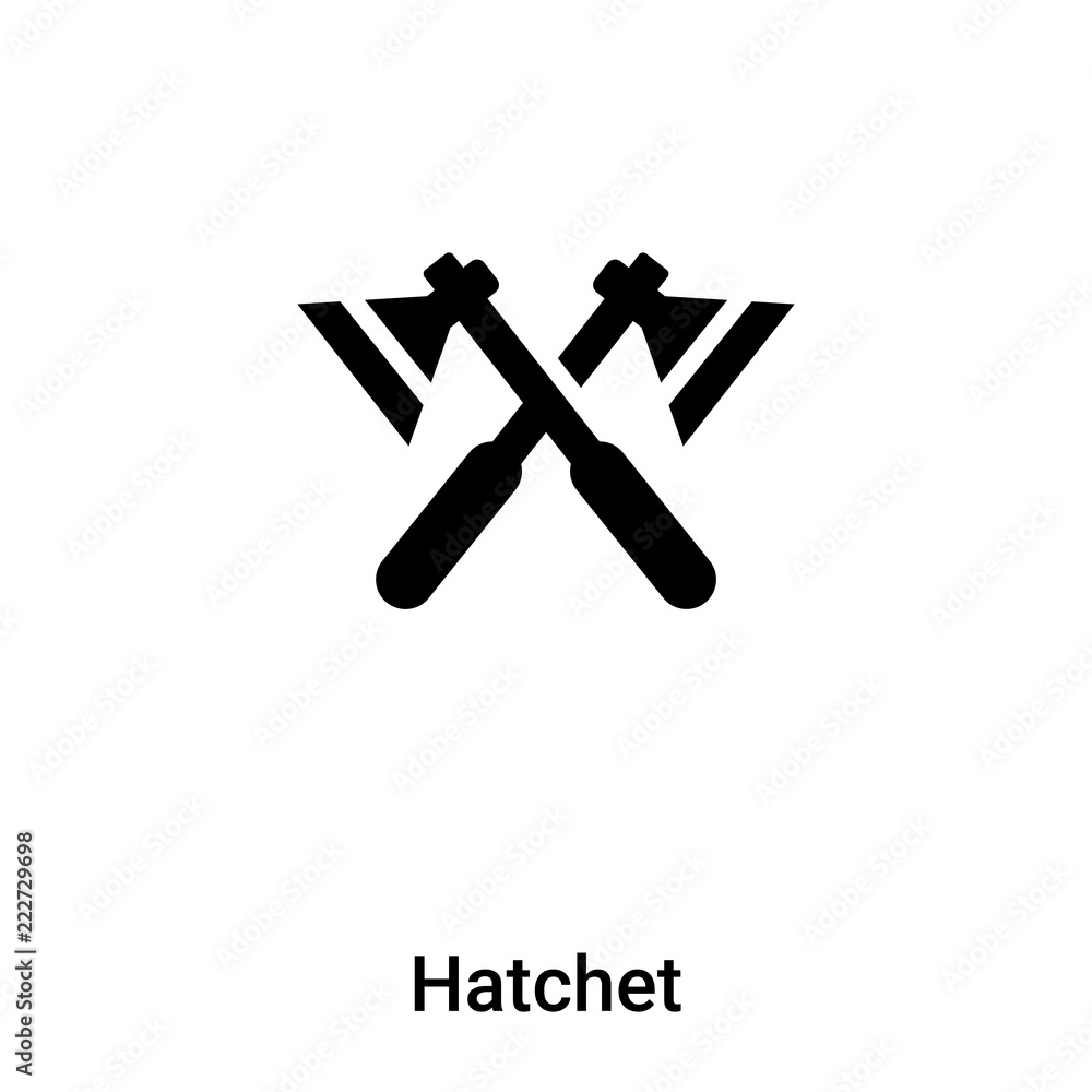Hatchet icon vector isolated on white background, logo concept of Hatchet sign on transparent background, black filled symbol Hatchet icon vector isolated on white background, logo concept of Hatchet sign on transparent background, black filled symbol