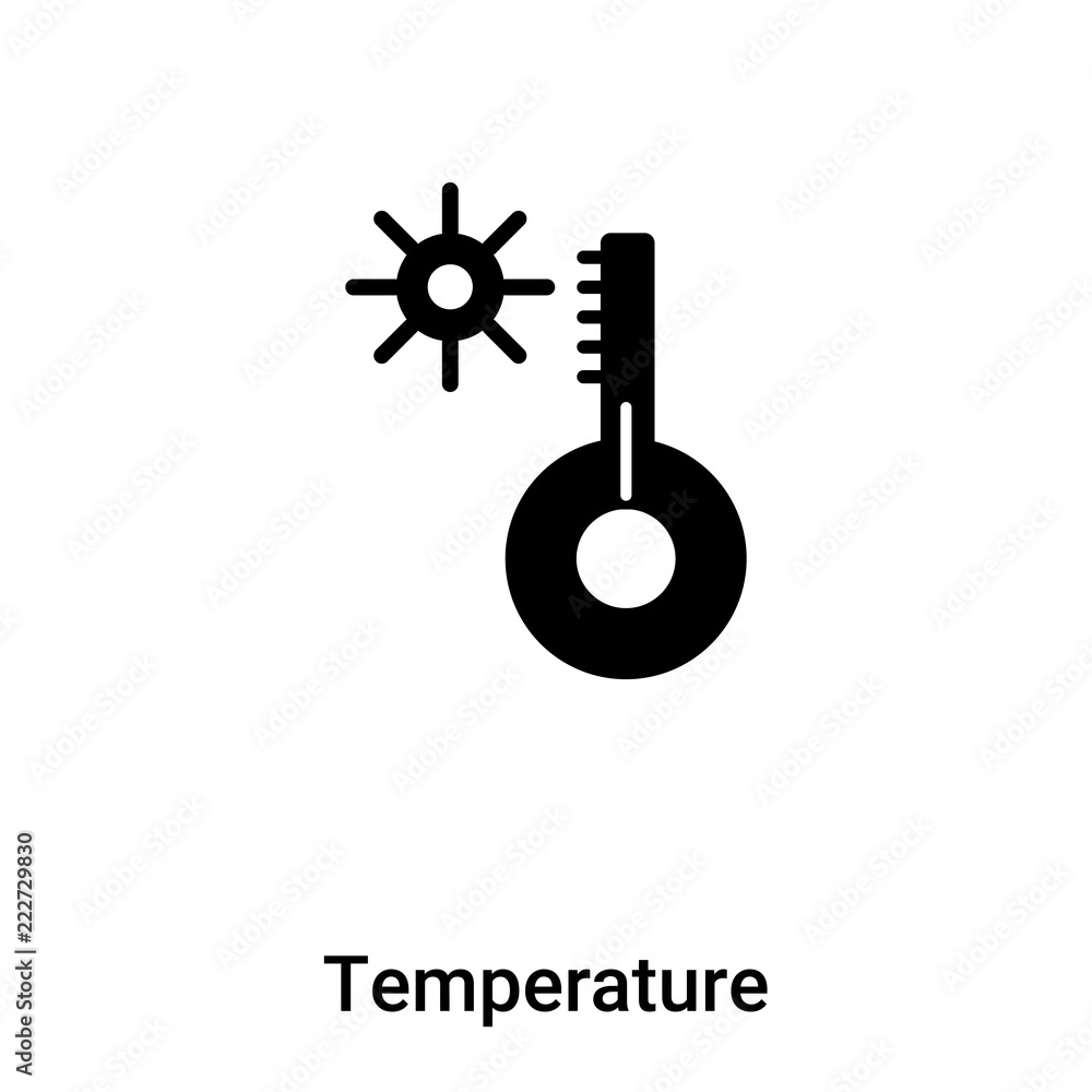 Plakat Temperature icon vector isolated on white background, logo concept of Temperature sign on transparent background, black filled symbol
