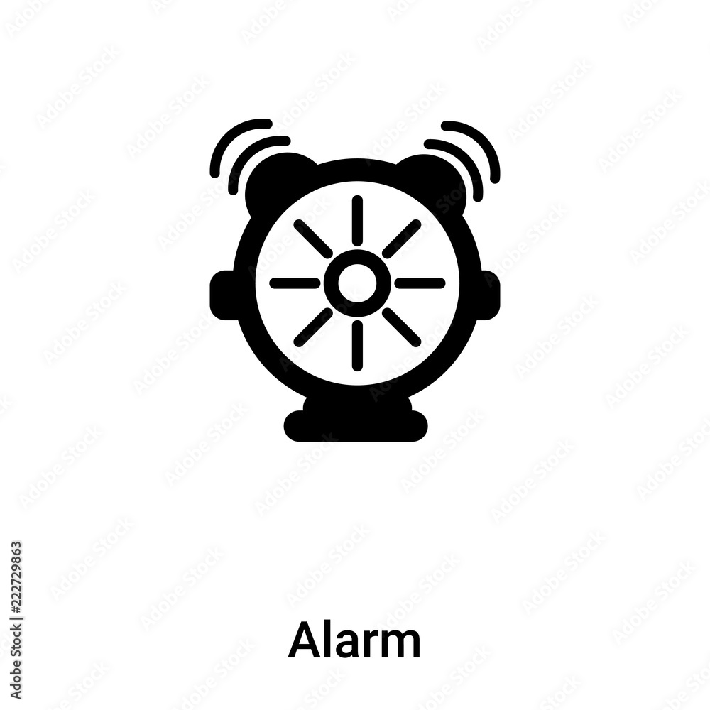 Obraz premium Alarm icon vector isolated on white background, logo concept of Alarm sign on transparent background, black filled symbol