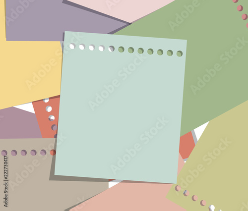 stack paper note vintage style, memo page