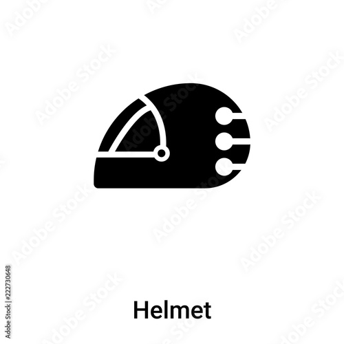 Helmet icon vector isolated on white background, logo concept of Helmet sign on transparent background, black filled symbol photo