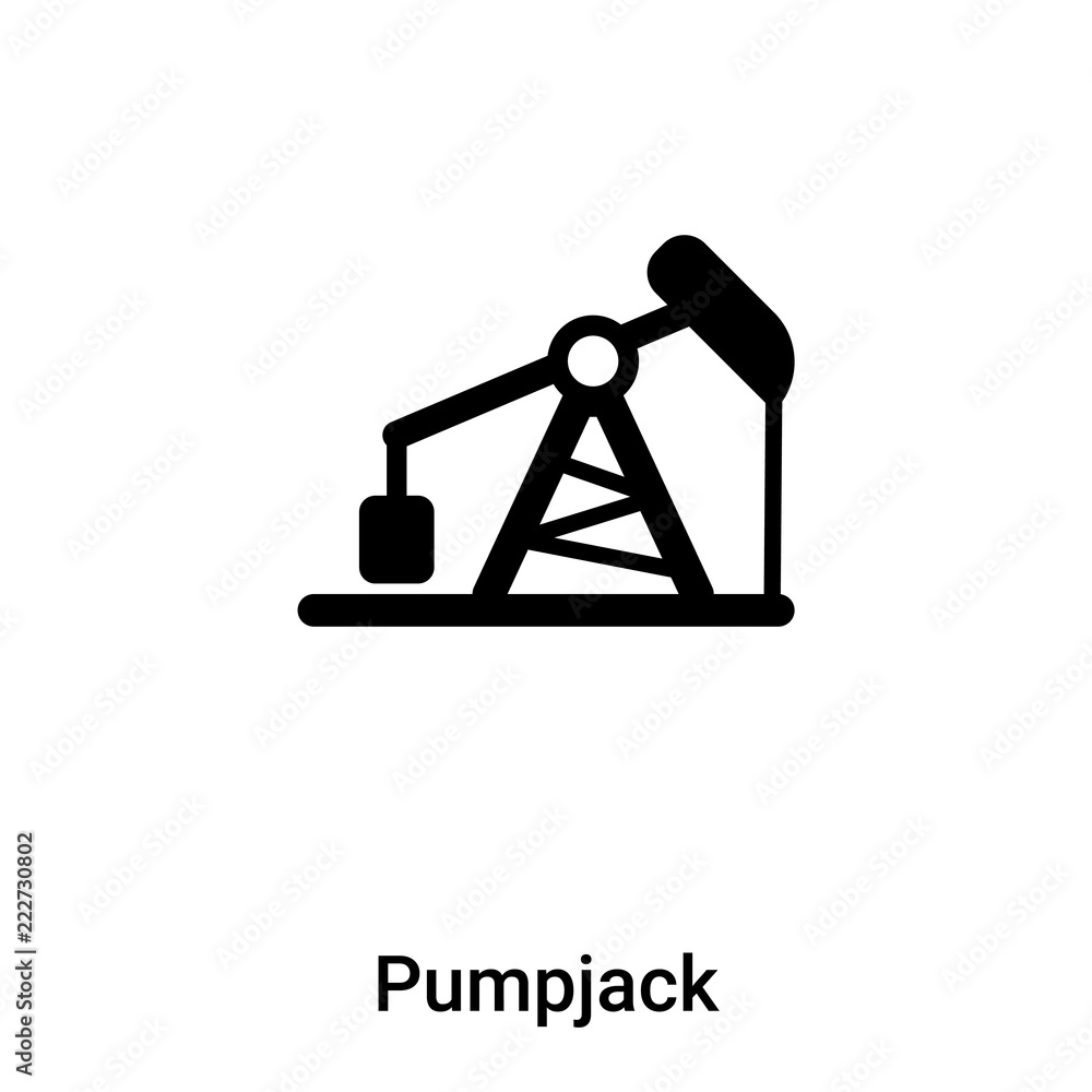 Pumpjack icon vector isolated on white background, logo concept of Pumpjack sign on transparent background, black filled symbol Pumpjack icon vector isolated on white background, logo concept of Pumpjack sign on transparent background, black filled symbol