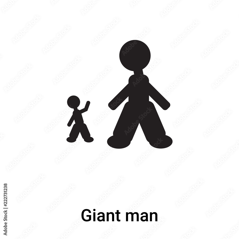 Giant man icon vector isolated on white background, logo concept of Giant man sign on transparent background, black filled symbol Giant man icon vector isolated on white background, logo concept of Giant man sign on transparent background, black filled symbol