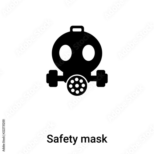 Safety mask icon vector isolated on white background, logo concept of Safety mask sign on transparent background, black filled symbol photo