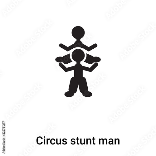 Circus stunt man icon vector isolated on white background, logo concept of Circus stunt man sign on transparent background, black filled symbol