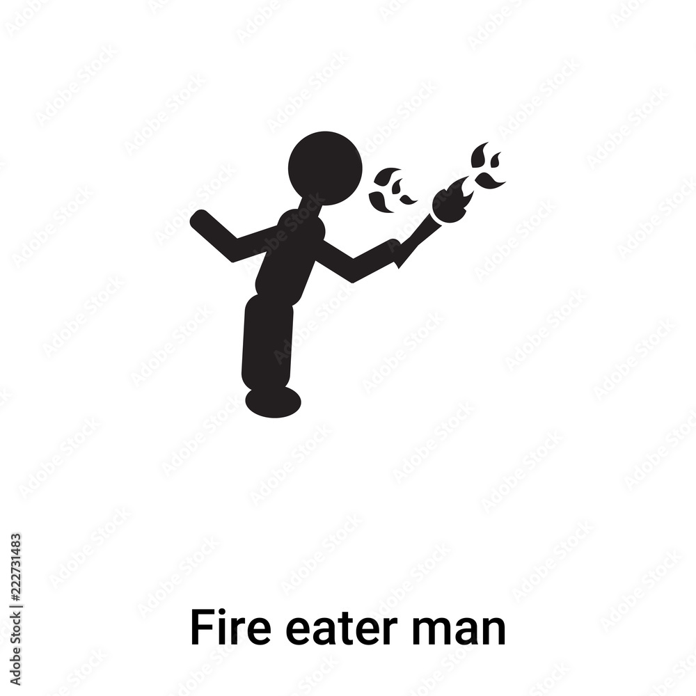Fire eater man icon vector isolated on white background, logo concept