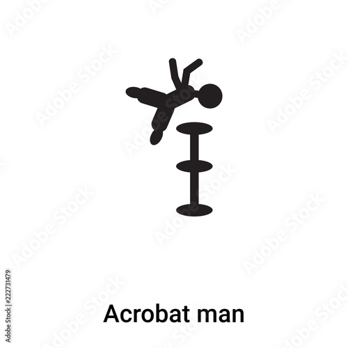 Acrobat man icon vector isolated on white background, logo concept of Acrobat man sign on transparent background, black filled symbol